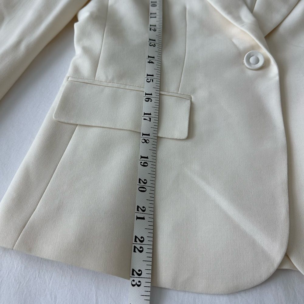 Austin Reed Cream Blazer Wool Blend Single Button Jacket Sz 8 P - Picture 8 of 8